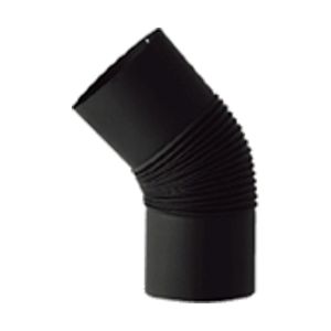 ホンマ製作所 ホンマ製作所 12736 黒耐熱ステンレス エビ曲45度 ハゼ折り煙突 シングル 煙突径φ120mm