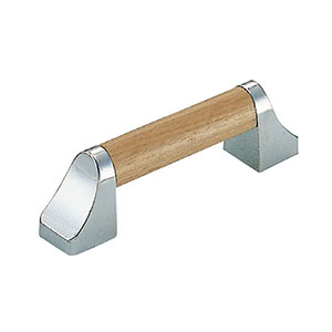 シロクマ シロクマ P-25 スペースハンドル 小 クローム Mオーク