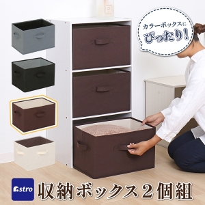 アストロ アストロ 収納ボックス ブラウン 2個組 606-70