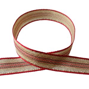小西リボン Blanc de コア クリスマスリボン ゴールドライン 15mm×15m レッド No.3190-37 KR3190-15-37 小西リボン