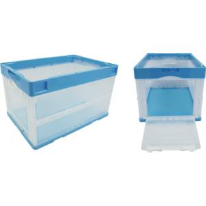岐阜プラスチック工業 リス CB51NR-T-B/C CB型折りたたみコンテナーCB-51NRカタトビラ ブルー/トウメイ メーカー直送 代引不可 沖縄離島不可