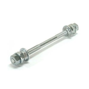 アサヒサイクル ASAHICYCLE アサヒサイクル 前ハブ軸セット 2分5厘 5/16X145mm 14mmナット シルバー