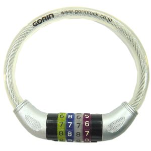 五輪工業 ゴリン GORIN ゴリン 可変式4連カラーダイヤルワイヤー錠 320mm クリアー G217W-320 GORIN 五輪工業