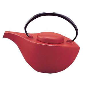 岩鋳 岩鋳 南部鉄器 急須 曳舟 艶消赤茶 12171