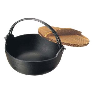 岩鋳 岩鋳 南部 鉄 ふる里鍋 深型 16cm 黒塗り 21006
