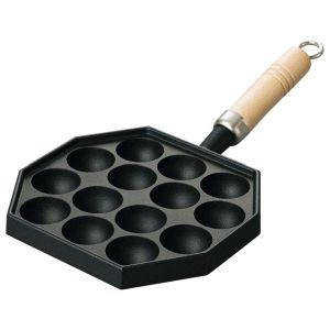 岩鋳 岩鋳 南部 電磁対応 木柄 たこ焼器 14穴 90033