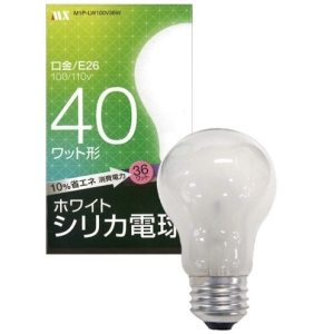 マクサー電機 マクサー電機 M1P-LW100V36W ホワイトシリカ電球 40W型 1個パック