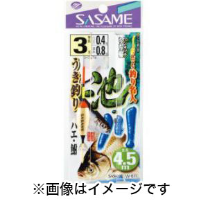 ささめ針 SASAME ささめ針 池 川うき釣り 4.5m 3号 ハリス 0.4 W-611