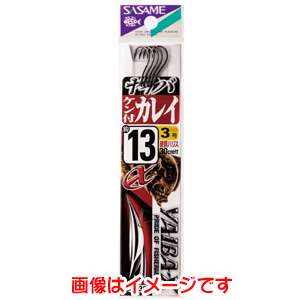 ささめ針 SASAME ささめ針 ヤイバケン付カレイ 黒 糸付 12号 ハリス 3 A-136
