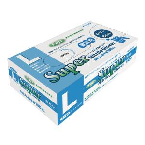 尚美堂 フジナップ スーパーニトリルグローブ 粉無 青 Lサイズ 100枚入 尚美堂