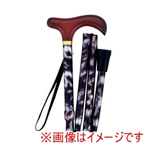 島製作所 島製作所 268245 55-F2 折りたたみコンパクトステッキ 花柄 花柄BK