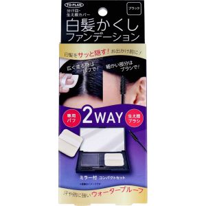 東京企画販売 東京企画販売 トプラン 白髪かくし ファンデーション ミラー付 コンパクトセット ブラック 5g
