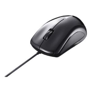 バッファロー BUFFALO 有線レーザー式マウス 静音/3ボタン ブラック BSMLU100BK