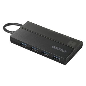 バッファロー BUFFALO バッファロー BSH4U130U3BK USB3.0 バスパワーハブ 4ポート ケーブル収納 ブラック