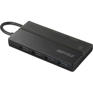 バッファロー BUFFALO バッファロー BSH4U130C1BK USB3.1 Gen1 TypeC バスパワーハブ4ポートケーブル収納ブラック