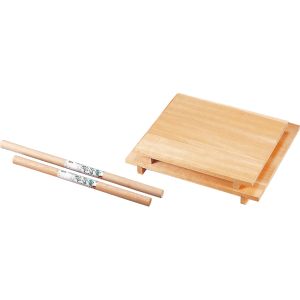 ナガノ産業 ナガノ産業 木製麺台 麺棒付 中 60×80×7.5cm