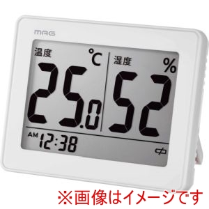 ノア精密 ノア精密 TH-109 WH-Z 温湿度計 デジタル スカイ 時計 環境目安 置き掛け兼用 スタンド ホワイト TH-109WH-Z
