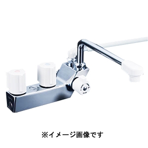 KVK KVK KF207RNR3 デッキ型一時止水付2ハンドルシャワー 右側シャワー 300mmパイプ付