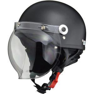 リード工業 LEAD リード工業 CR-760 バブルシールド付ハーフヘルメット ハーフマットブラック フリーサイズ LEAD
