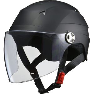 リード工業 LEAD リード工業 RE-40 マットブラック シールド付ハーフヘルメット LEAD