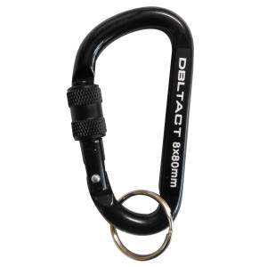 DBLTACT DBLTACT DT-AKL-184 アルミカラビナ ロック式 8×80mm ブラック×ブラックメタリック 三共コーポレーション