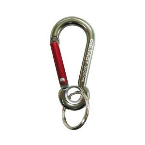 DBLTACT DBLTACT DT-AKO-265 アルミカラビナ O環付 ガンメタシルバー×レッド 三共コーポレーション