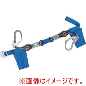 藤井電工 TSUYORON 藤井電工 TB-2-LRL593-LRL5931-BL4-M-BX 胴ベルト型墜落制止用器具 巻取タイプ ランヤード2丁掛け仕様 ロック機構付きロックリトラ 青 Mサイズ