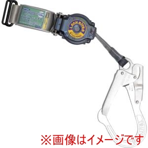 藤井電工 TSUYORON 藤井電工 TBL-AR-LRLT-5931-BP 胴ベルト型墜落制止用器具用副ランヤード 巻取タイプ ロック機構付き ロックリトラ フックFS-93-1