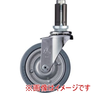 ハンマーキャスター HAMMER CASTER ハンマーキャスター 4205EU-PR100 パイプ差込み式キャスター 自在 車輪径100mm ゴム車輪 スチールホイール