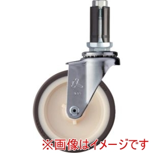 ハンマーキャスター HAMMER CASTER ハンマーキャスター 4205EU-UR100 パイプ差込み式キャスター 自在 車輪径100mm ウレタン車輪 ナイロンホイル