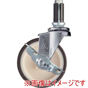 ハンマーキャスター HAMMER CASTER ハンマーキャスター 4155EU-UR100 パイプ差込み式キャスター 自在 ストッパー付 車輪径100mm ウレタン車輪 ナイロンホイル
