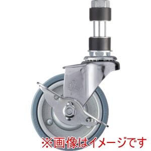 ハンマーキャスター HAMMER CASTER ハンマーキャスター 4156EX-PR75 パイプ差込み式キャスター 自在 ストッパー付 車輪径75mm ゴム車輪 スチールホイール φ22用
