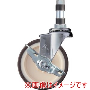 ハンマーキャスター HAMMER CASTER ハンマーキャスター 4156EX-UR100 パイプ差込み式キャスター 自在 ストッパー付 車輪径100mm ウレタン車輪