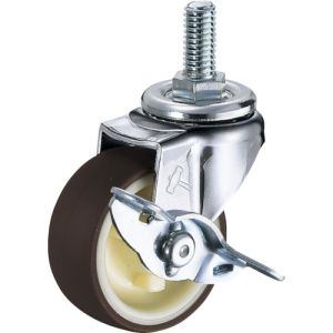 ハンマーキャスター HAMMER CASTER ハンマーキャスター 415A-2UR40 ねじ込み旋回式ウレタン車輪 ナイロンホイール 40mm W3/8 ストッパー付