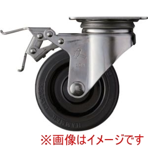 ハンマーキャスター HAMMER CASTER ハンマーキャスター 315S-RBU100 ステンレス製プレート式キャスター 自在 ストッパー付 車輪径100mm ゴム車輪 Sシリーズ