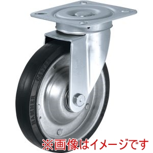 ハンマーキャスター HAMMER CASTER ハンマーキャスター 400S-RBB200 プレート式キャスター 自在 ゴム車輪 ラジアルボールベアリング入 車輪径200mm 400S型