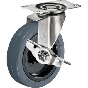 ハンマーキャスター HAMMER CASTER ハンマーキャスター 315ER-N100 Eシリーズオールステンレス 固定式ナイロン車輪 100mm スットパー付