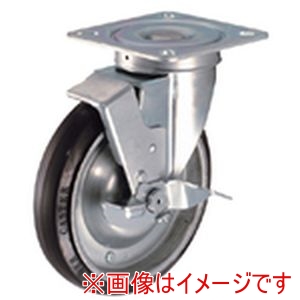 ハンマーキャスター HAMMER CASTER ハンマーキャスター 419S-RBB200 プレート式キャスター 自在 ストッパー付 ゴム車輪 ラジアルボールベアリング入 車輪径200mm 400S型