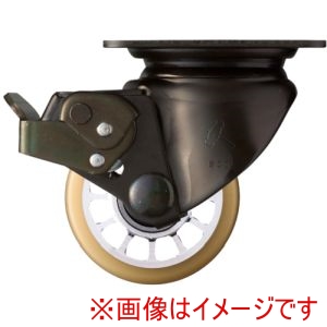 ハンマーキャスター HAMMER CASTER ハンマーキャスター 5451S-BAU75 低床式プレートキャスター 自在 ストッパー付き 車輪径75mm ウレタン車輪