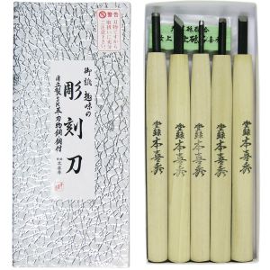 目黒彫刻刀製作所 本喜秀 目黒彫刻刀製作所 36-5 彫刻刀 鋼付 紙箱入 5本組