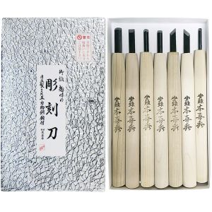 目黒彫刻刀製作所 本喜秀 目黒彫刻刀製作所 37-7 彫刻刀 鋼付 紙箱入 7本組