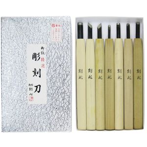 目黒彫刻刀製作所 刻心 目黒彫刻刀製作所 57-7 彫刻刀 全鋼 紙箱 7本組