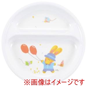 国際化工 国際化工 メラミン子供食器 スイートラビット 二つ仕切 皿 J21SR