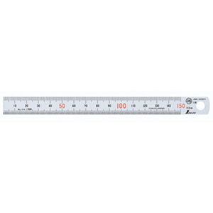 シンワ測定 SHINWA シンワ測定 13005 直尺 シルバー 15cm 赤数字入 JIS