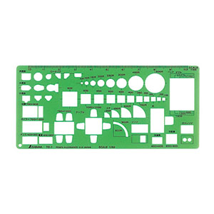 シンワ測定 SHINWA シンワ測定 66007 テンプレート TD-1 家具記号定規 大 1/50