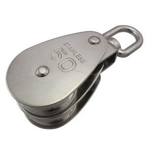 ハイロジック HILOGIK ハイロジック 11394 ステンレス 豆ブロック 2車 50mm 1個入 00011394-001