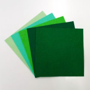 サンフェルト サンフェルト ミニー200 推し色アソート 5色入り フェルト 横200mm×縦200mm 緑系 AZ-4