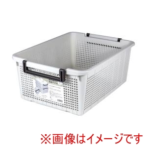 不動技研 FUDOGIKEN 不動技研 重ね収納バスケット L 深型 ライトグレー F-35102