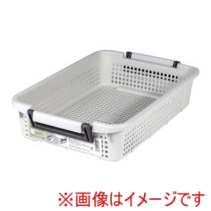 不動技研 FUDOGIKEN 不動技研 重ね収納バスケット MS 浅型 ライトグレー F-26507