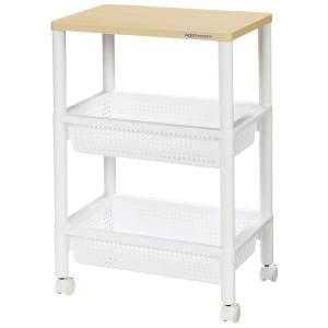 不動技研 FUDOGIKEN 不動技研 ウッドテーブルワゴン キャスター付き ホワイト WTW-3S